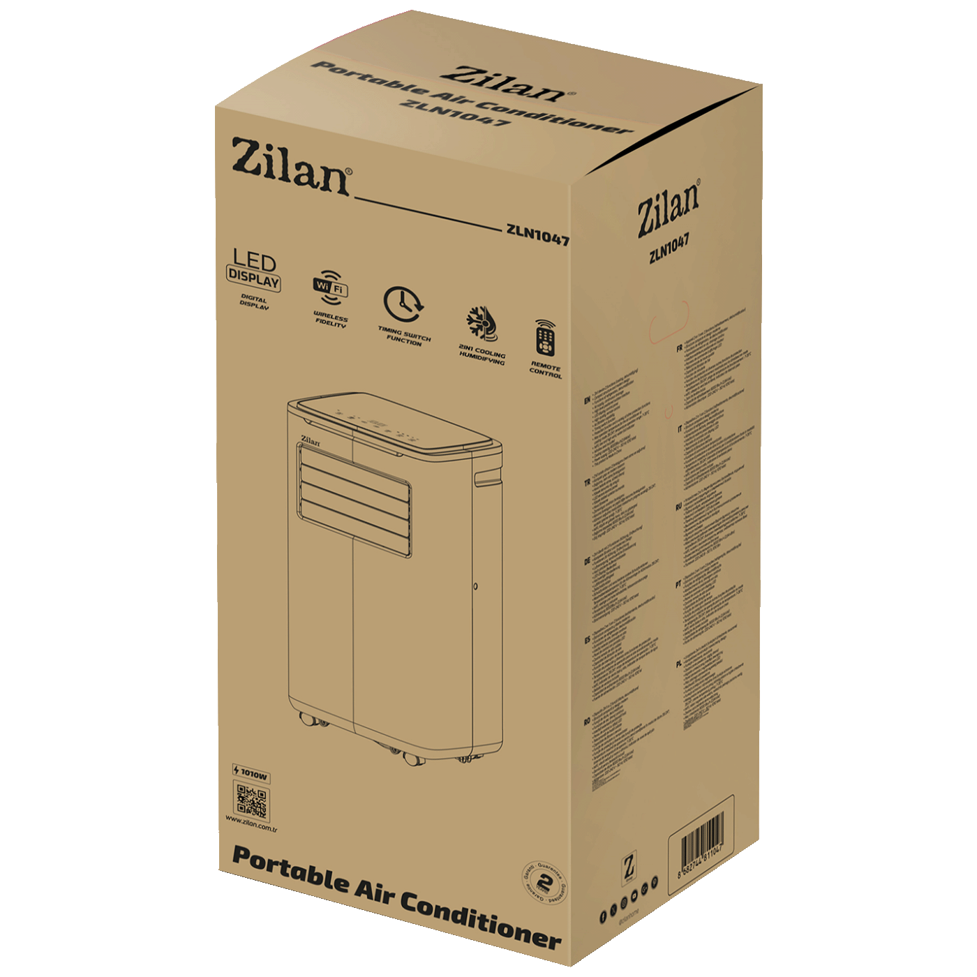 Zilan Prijenosni/Mobilni klima uređaj, 9000Btu, 3u1, 1010W, WiFi - ZLN1047