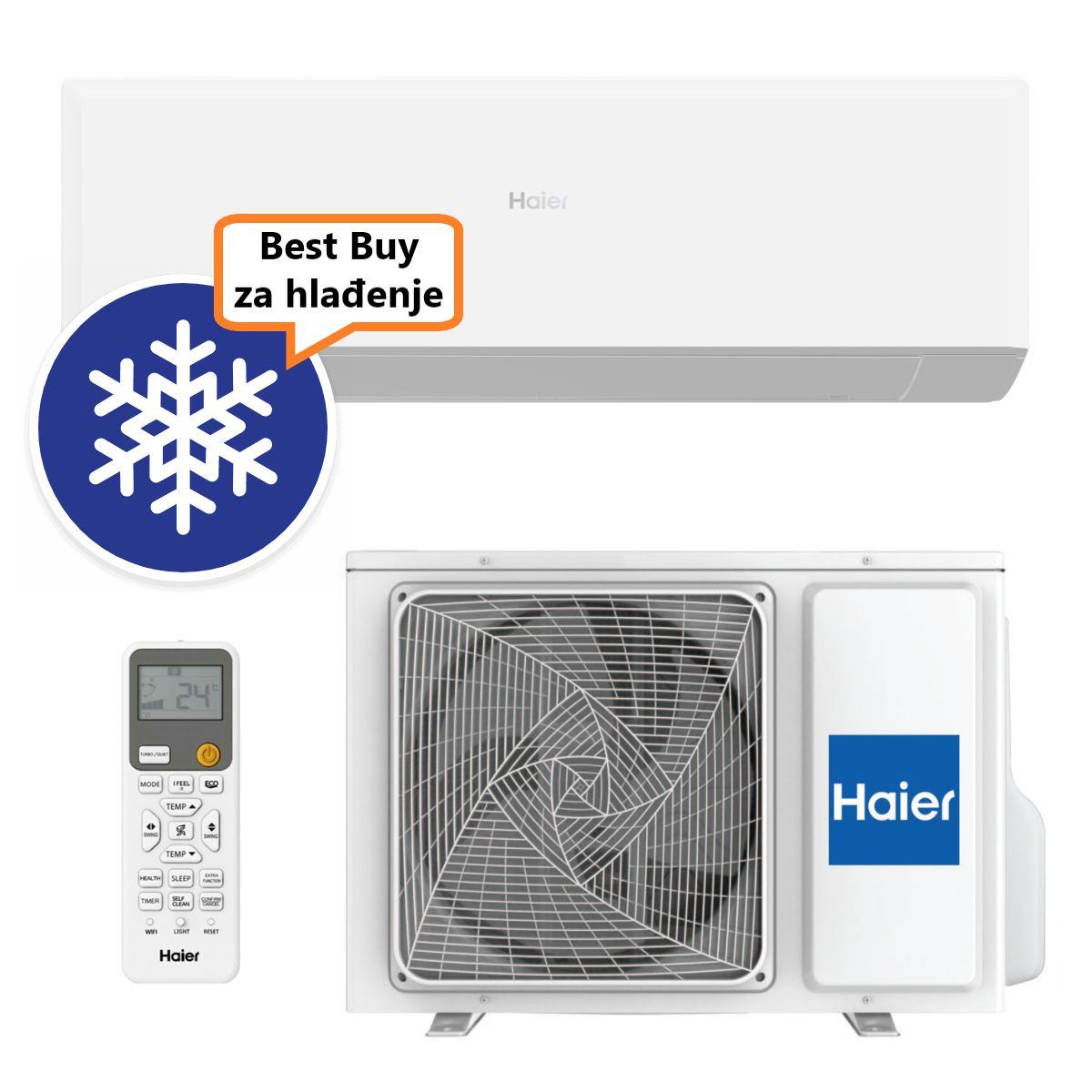 HAIER KLIMA UREĐAJ 2,7 kW AS25RBAHRA-PL/1U25YESFRA-3 - Revive Plus, za prostor do 25m2, A++ energetska klasa
