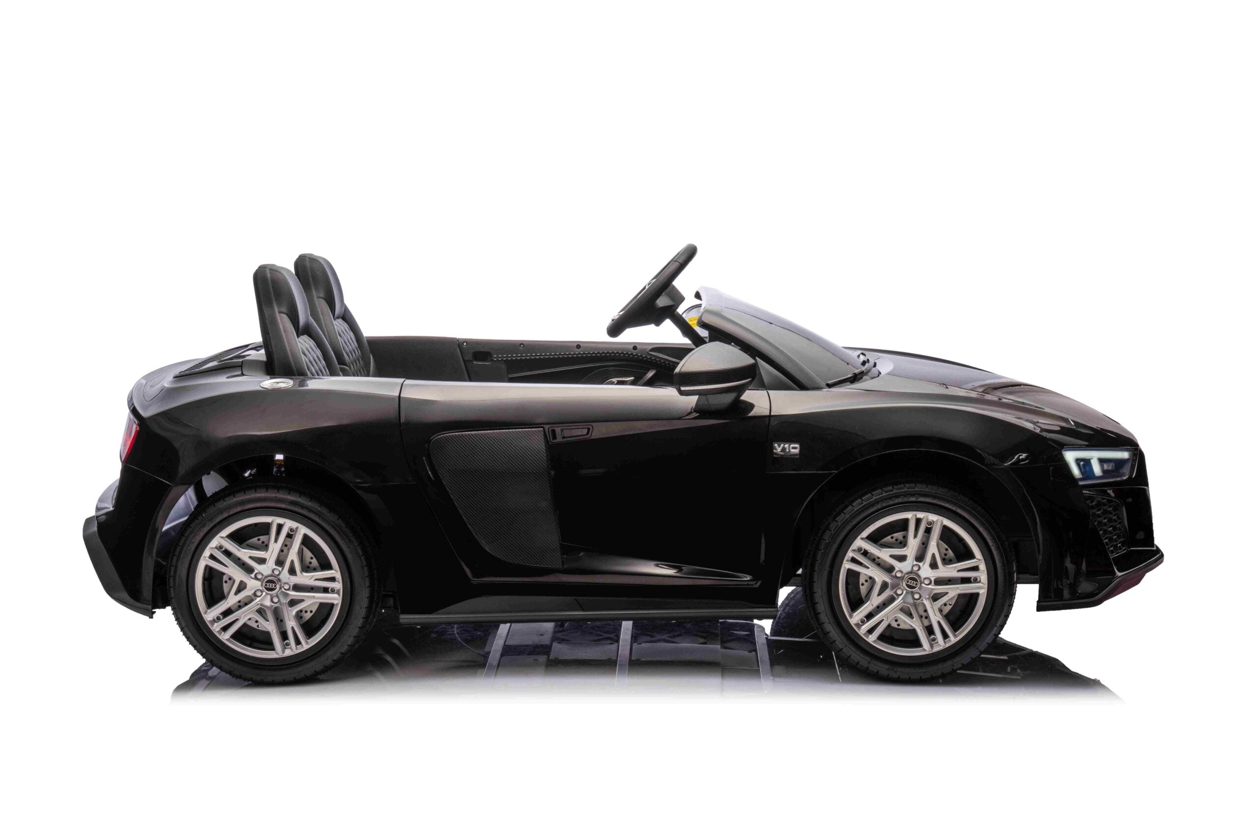 Licencirani auto na akumulator Audi R8 Spyder LIFT - dvosjed - crni