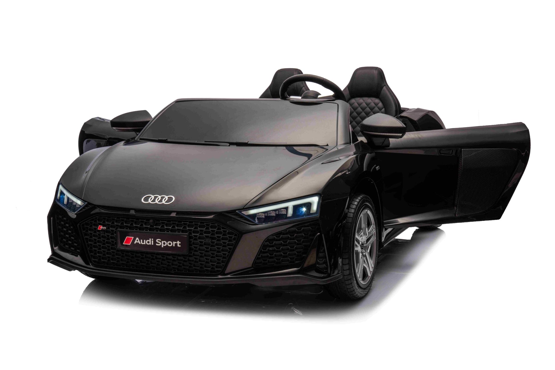 Licencirani auto na akumulator Audi R8 Spyder LIFT - dvosjed - crni