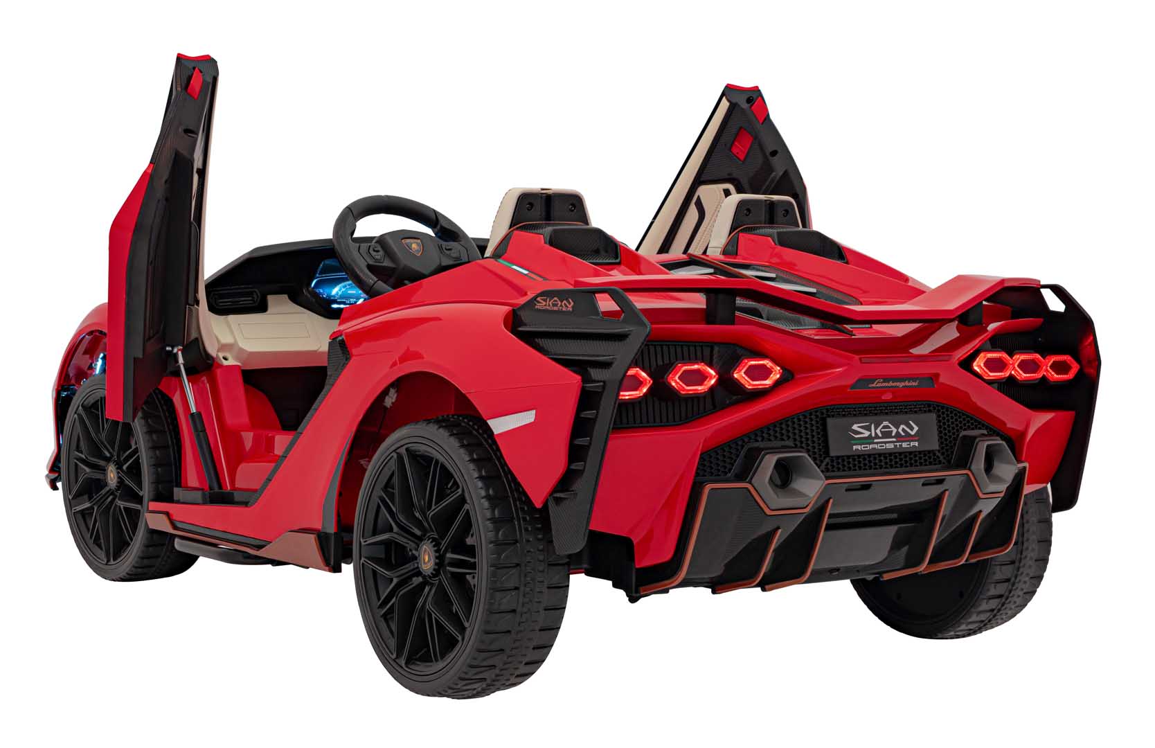 Licencirani auto na akumumulator Lamborghini SIAN 4x100W - dvosjed - crveni
