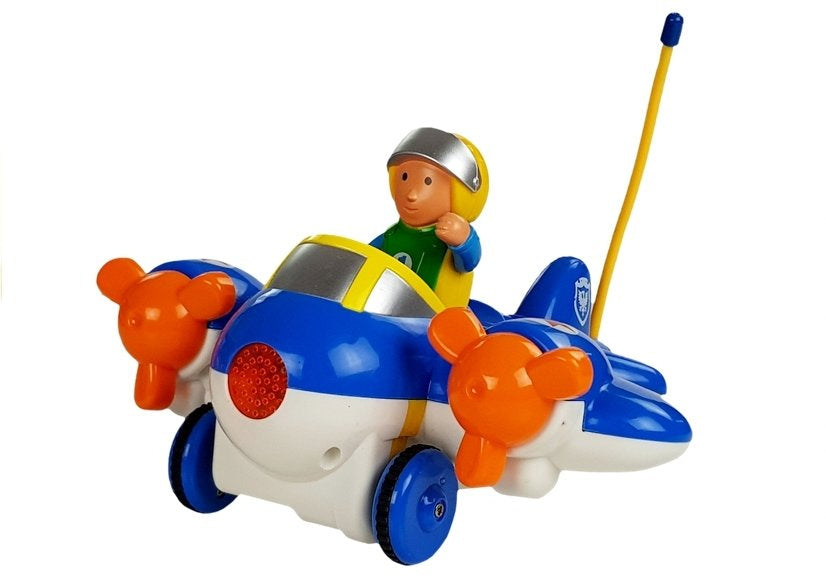Baby R/C Airplane with Remote Control Steering Wheel Blue
