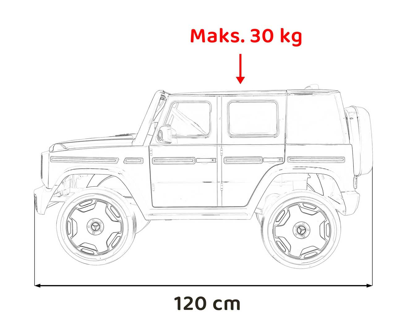 Licencirani auto na akumulator Mercedes Benz EQG 4x4 - crni