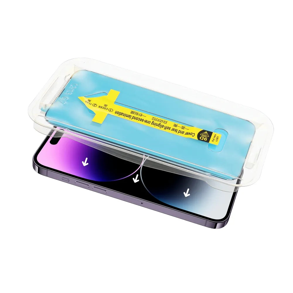 5D Full Glue Tempered Glass za iPhone 15 Pro crno + aplikator