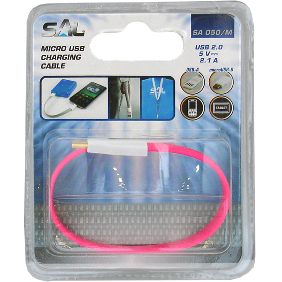home USB A na USB micro kabel, 2.1A, dužina 21,5cm, flat - SA 050/M