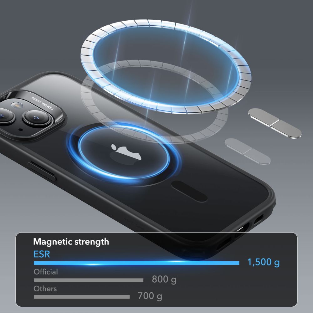 ESR - Classic Hybrid HaloLock maska za iPhone 15 Plus - Clear Black