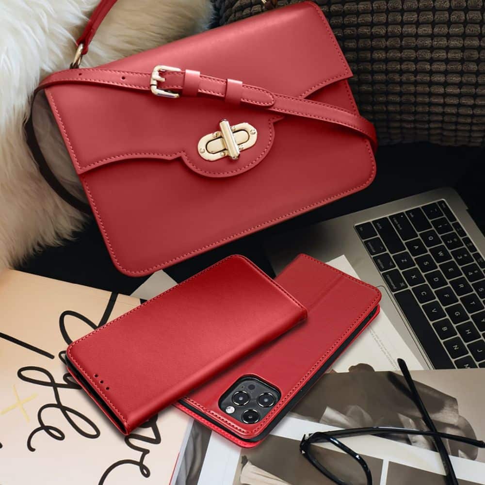 Kožna futrola za Xiaomi Redmi 17C Smart Pro Book – bordo