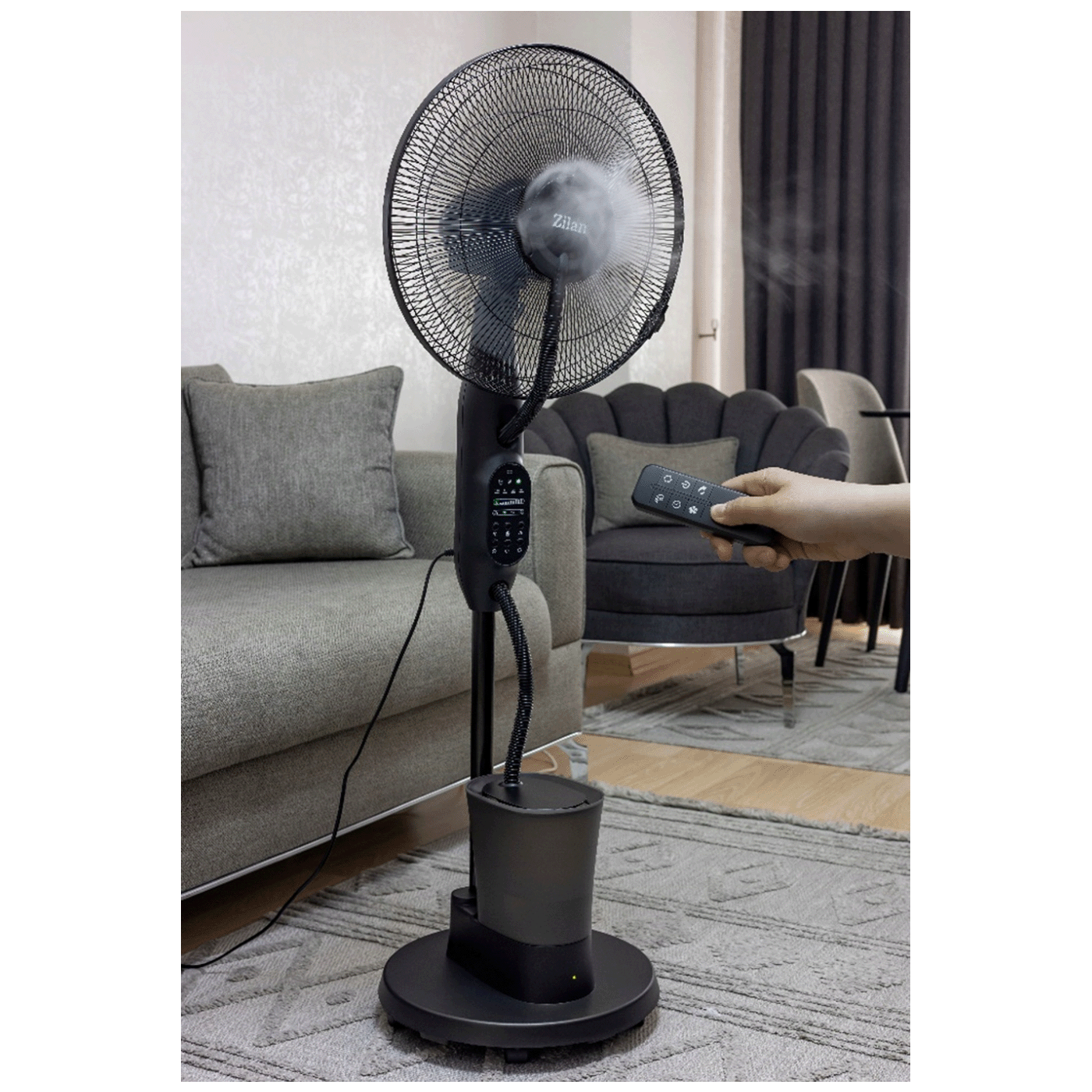 Zilan Ventilator sa raspršivačem vode, daljinski upravljač, 75 W - ZLN0977