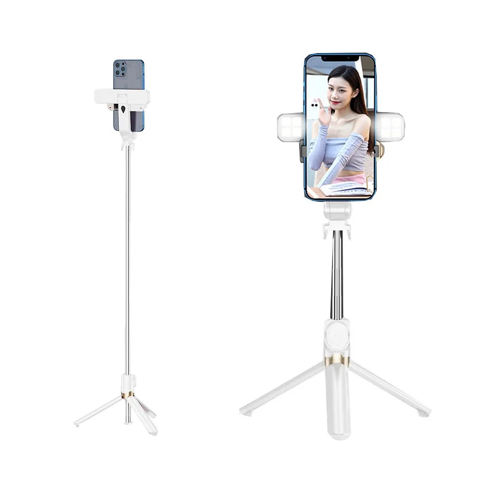 Set / selfie držač s bluetooth daljinskim upravljačem i stativom LED RING SSTR-20 bijeli