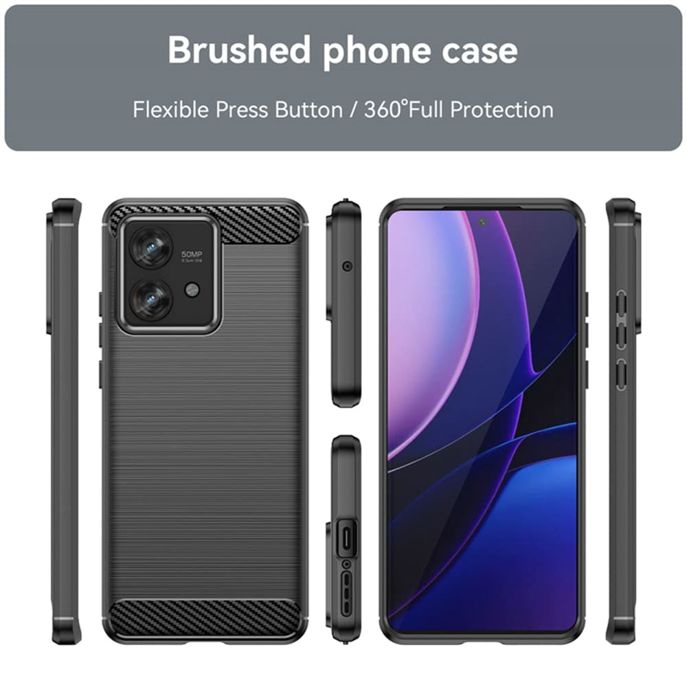 Techsuit Carbon Silicone maska za Motorola Edge 40 Neo - crna