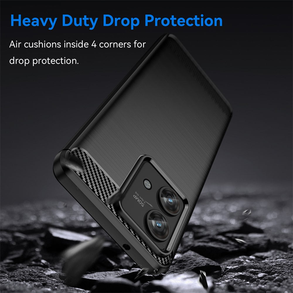 Techsuit Carbon Silicone maska za Motorola Edge 40 Neo - crna