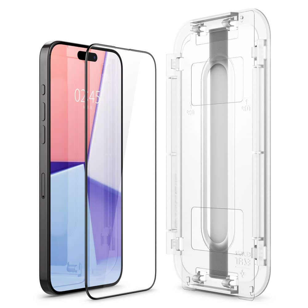 Spigen - Glas.tR EZ-FIT (2 kom) za iPhone 15 Pro - crna