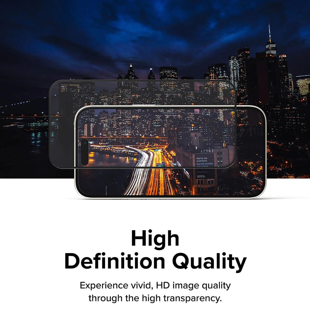 Ringke Cover Display ID Glass kaljeno staklo za iPhone 15 -crno