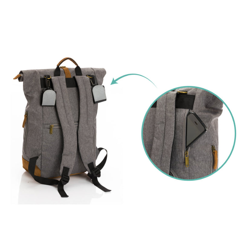 Fillikid torba/ruksak za mamu Rolltop Berlin, crna melange