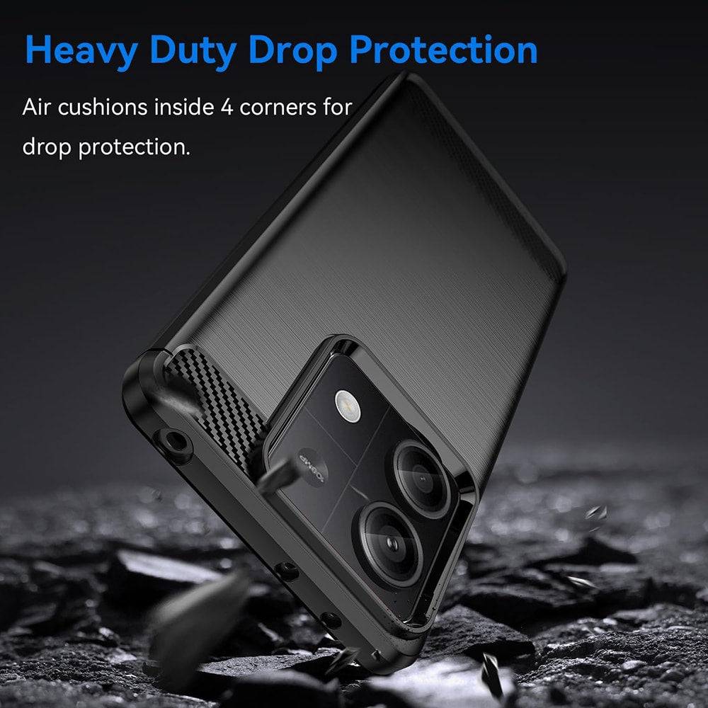 Techsuit Carbon Silicone maska za Xiaomi Redmi Note 13 5G– crna