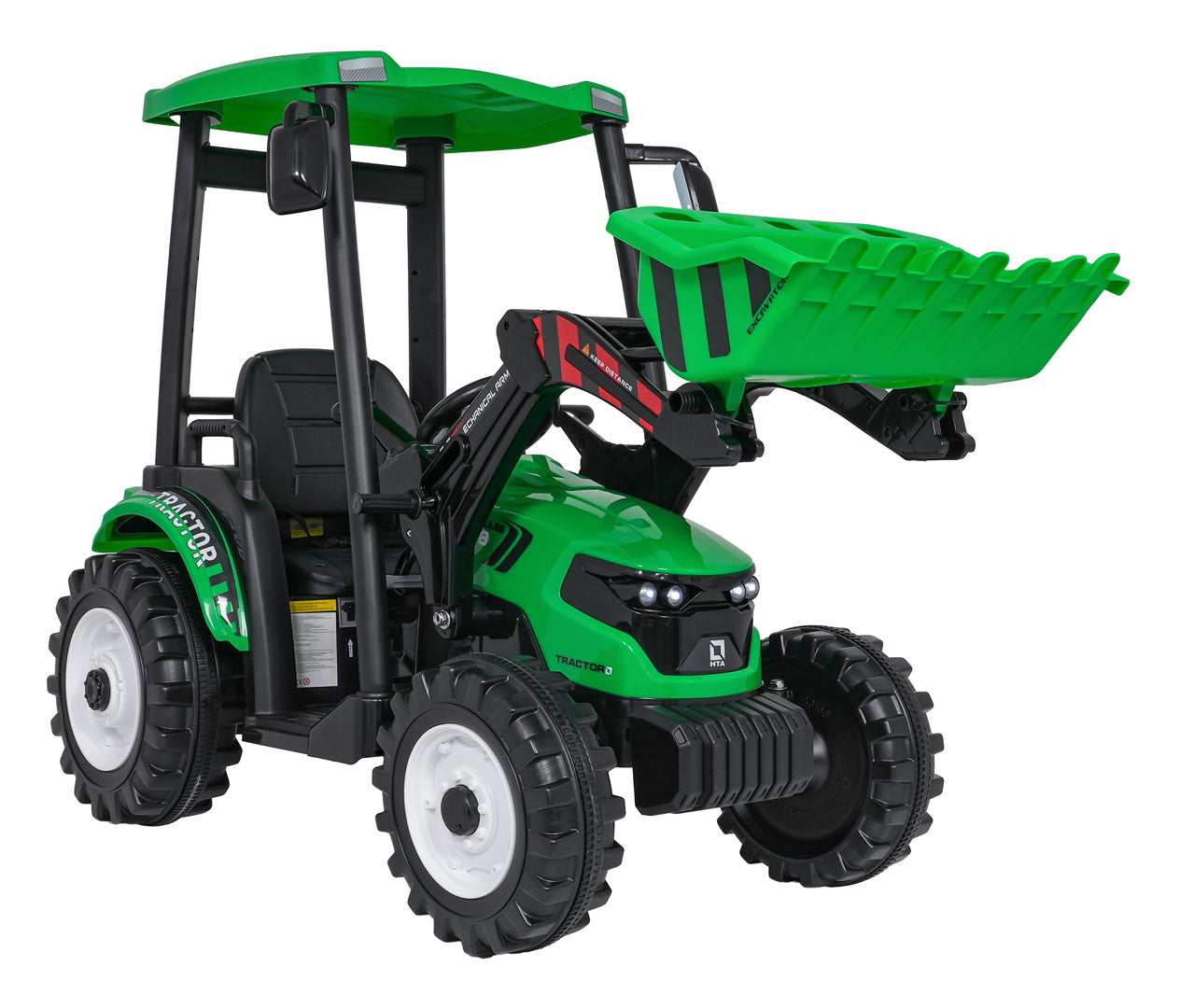 Traktor na akumulator s prikolicom MEGA D68 - zeleni