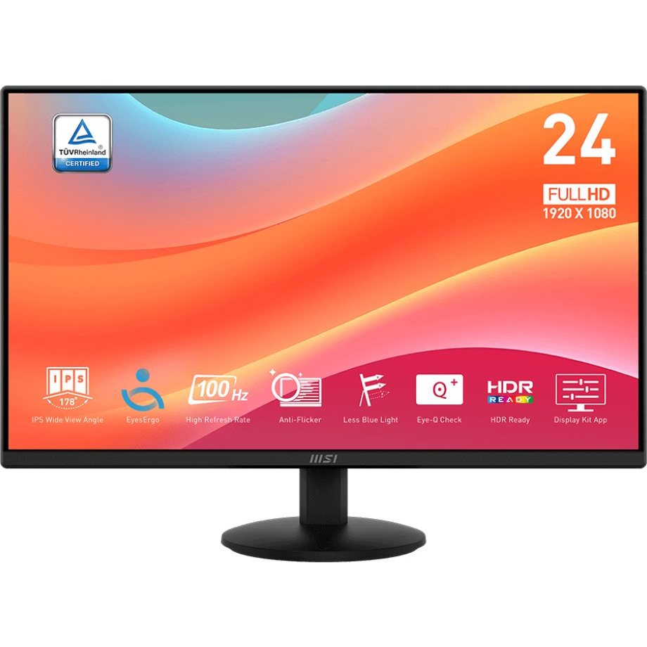 MSI Pro MP242L računalni monitor 60,5 cm (23.8") 1920 x 1080 pikseli Full HD LCD Crno