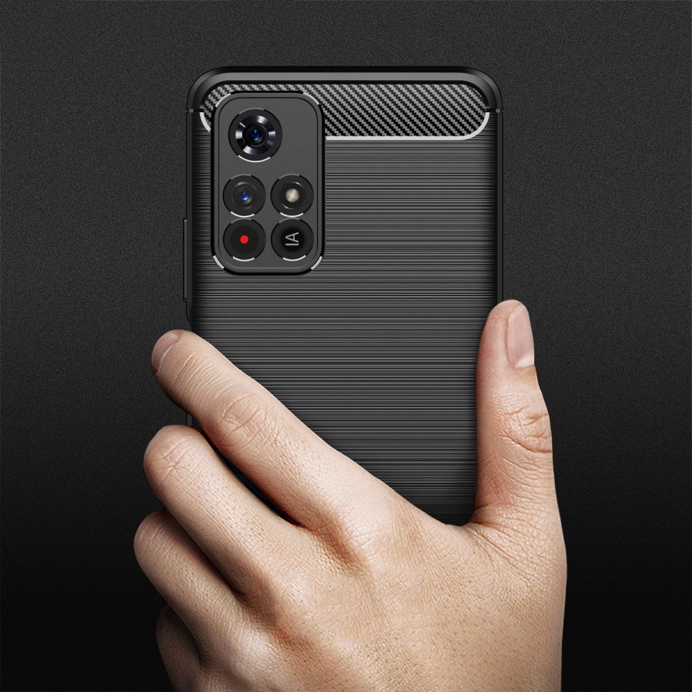 TECH-PROTECT TPUCARBON MASKA ZA XIAOMI REDMI NOTE 11S 5G / POCO M4 PRO 5G CRNA