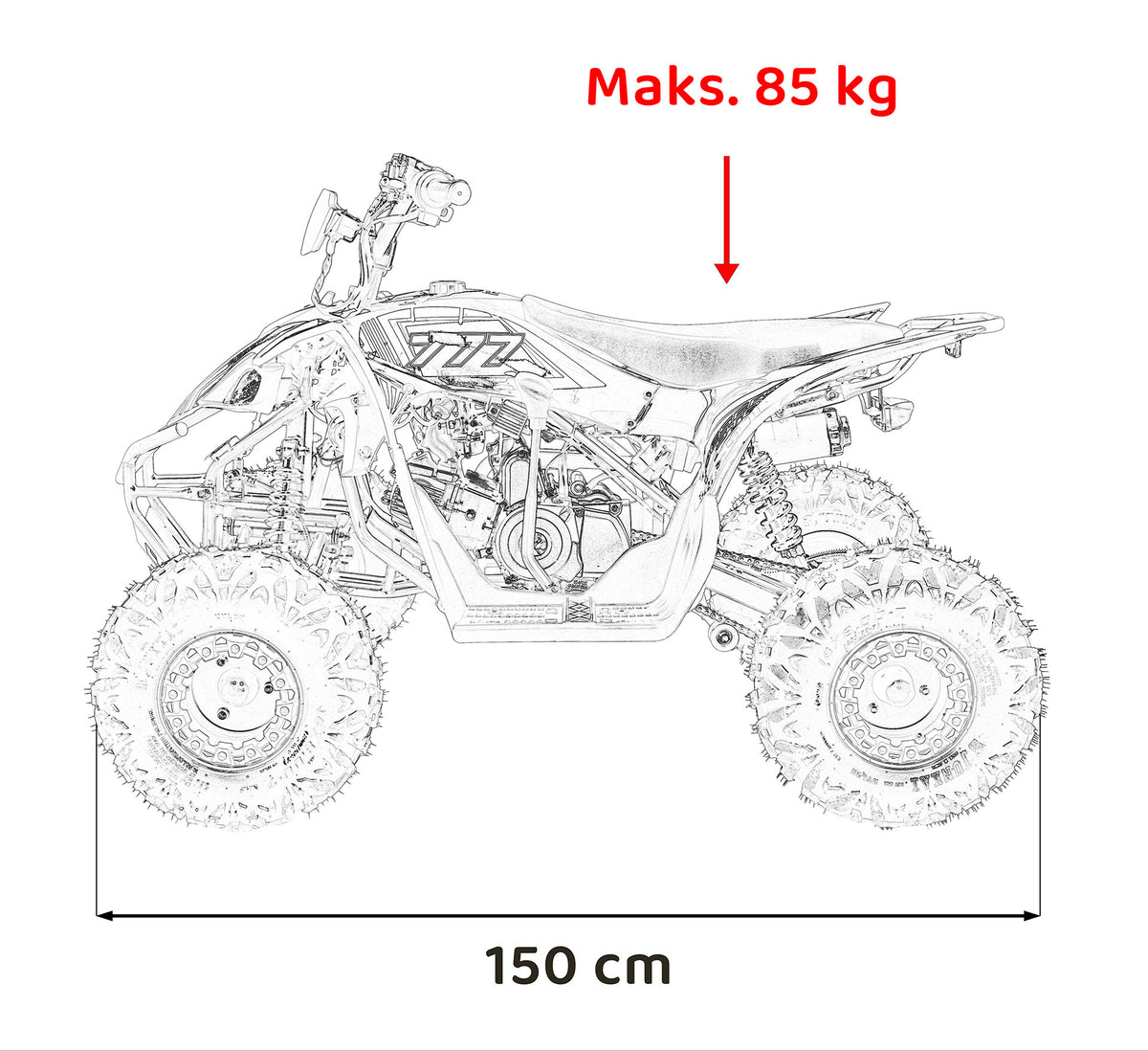 Quad na benzin DESERT STORM LIFT Combustion 125cc - plavi