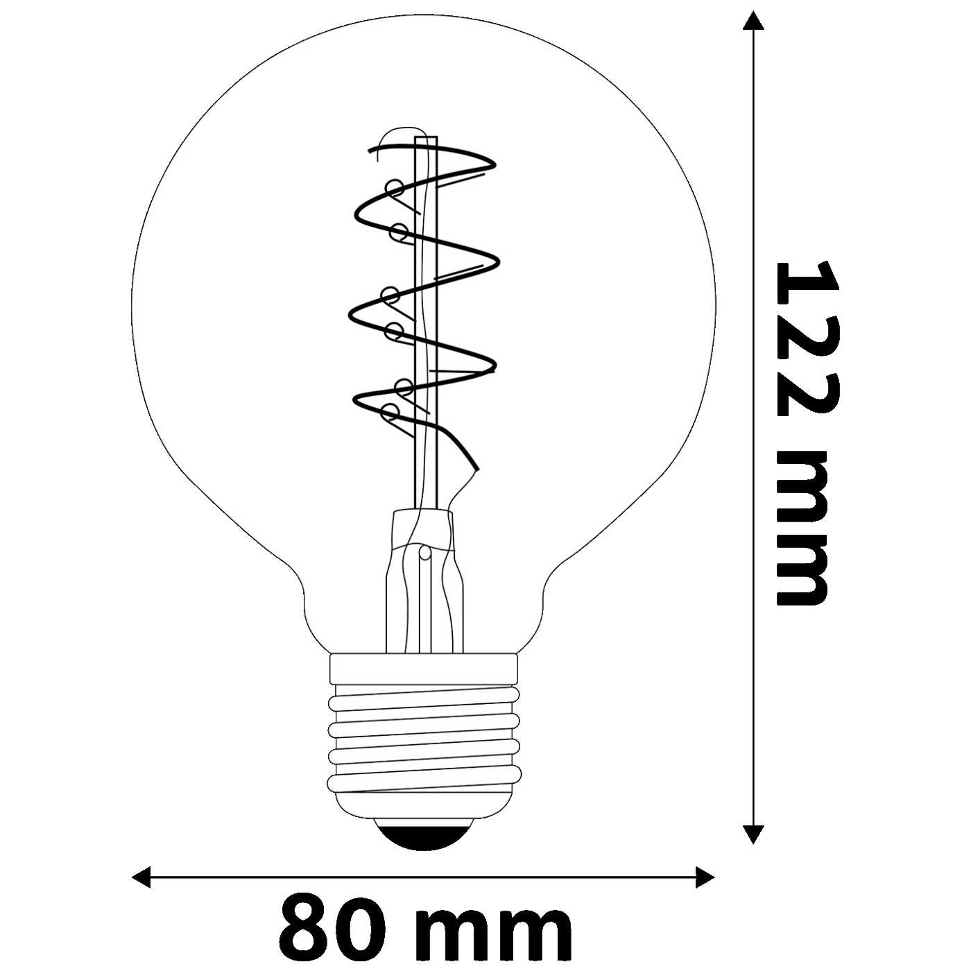 Avide Žarulja,LED,4.5W,E14,2700K,230V AC,topla bijela svjetlost - Soft Filament G80 4.5W E27