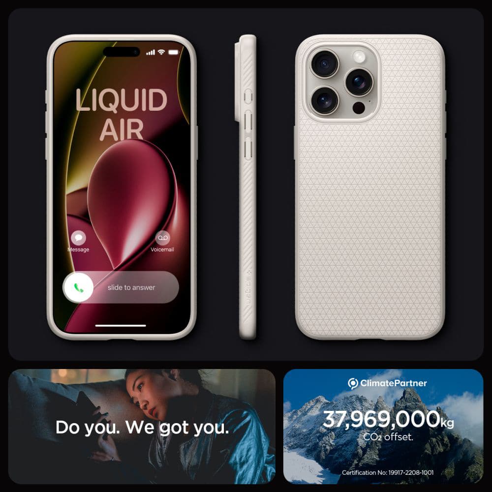 Spigen LIQUID AIR maska za iPhone 15 Pro Max ACS07212 - Natural Titanium