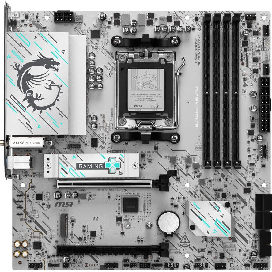 MSI B840M GAMING PLUS WIFI6E matična ploča AMD B840 Utor AM5 Mikro ATX