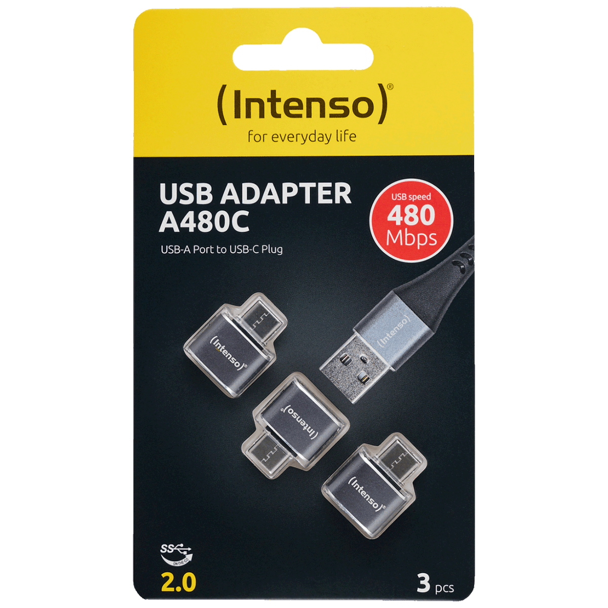 (Intenso) Adapter USB A na USB C, OTG - C480C 3 pcs