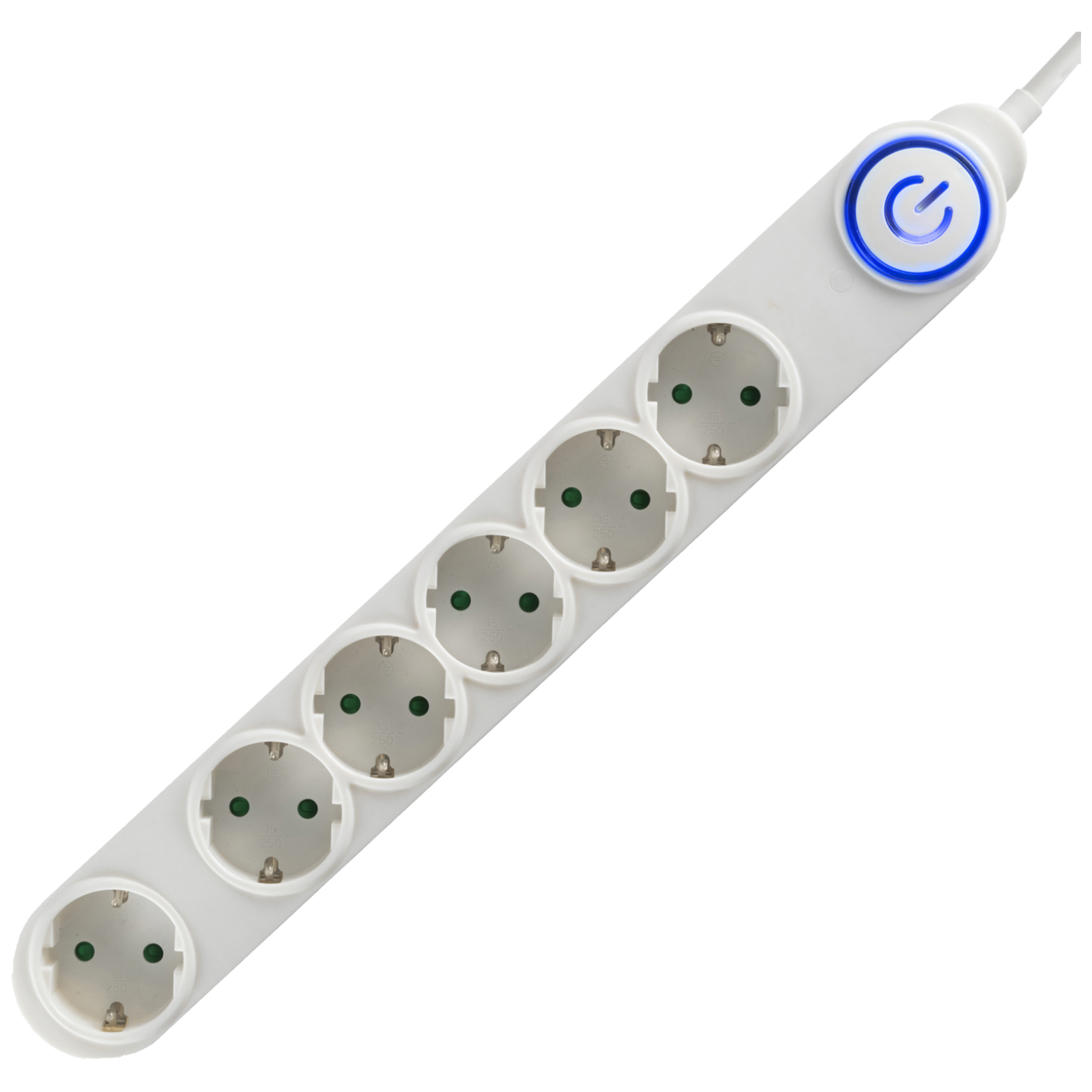 home Produžni kabel, 6 utičnice, 3 x 1,0mm², 1,5met, bijeli - NV 06TK/WH