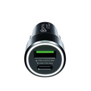Prio Fast Charge Car Charger 20W PD (USB C) + QC 3.0 (USB A) black