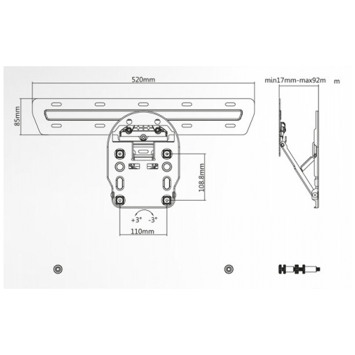 Superior Nosač za Samsung QLED TV prijemnike 49" - 55 "- 65", 50 kg. - Wall mount Samsung QLED TVs