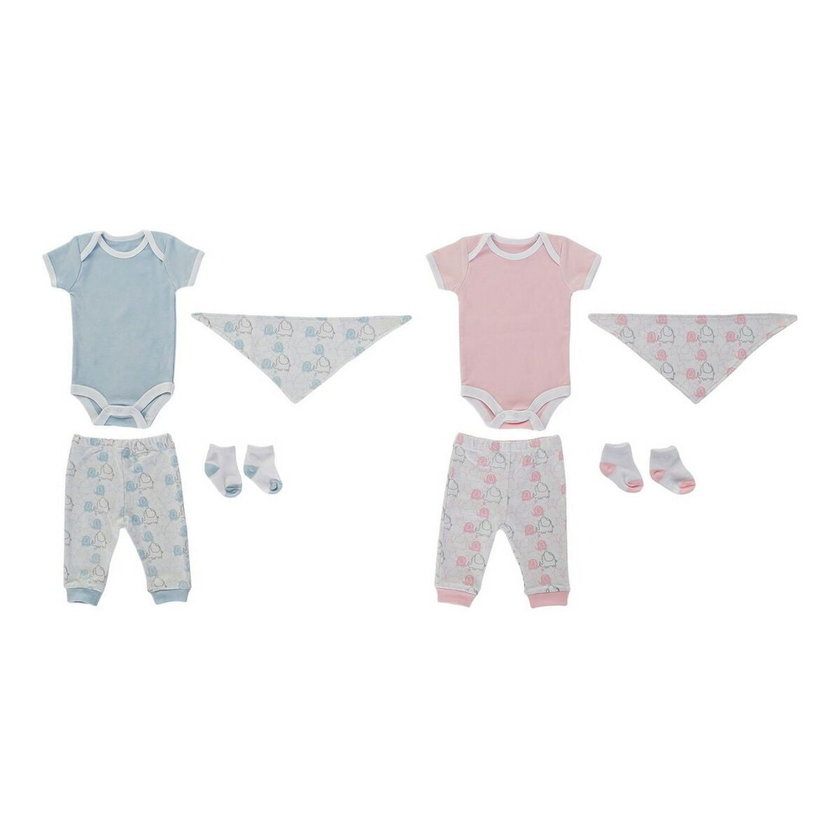 Poklon Set za Bebu DKD Home Decor BE-180261 Plava Bijela Roza (2 kom.)