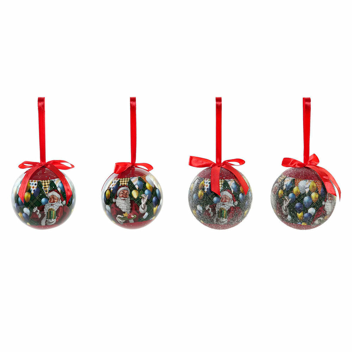 Globuri de Crăciun DKD Home Decor Djeda Mraz PVC (7 pcs) (7.5 x 7.5 x 12 cm)