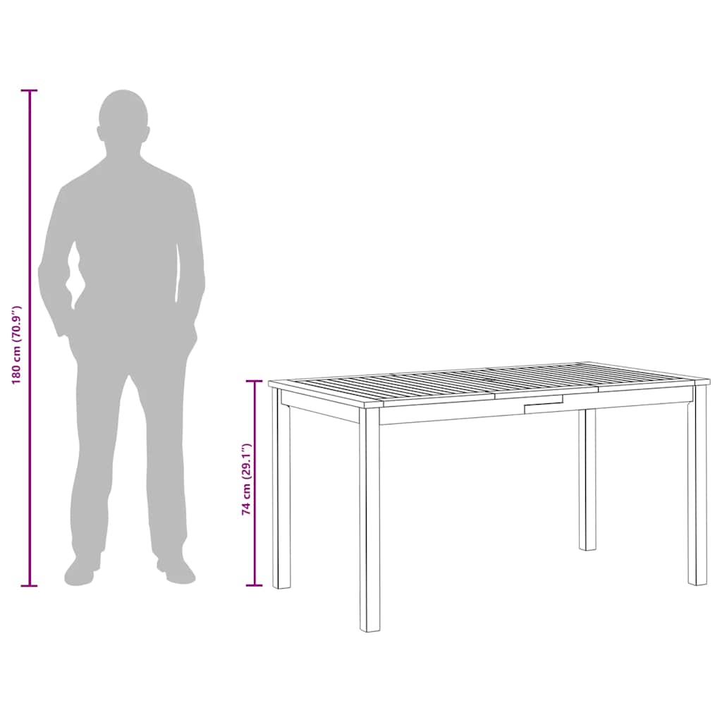 Vrtni stol 140 x 80 x 74 cm od masivnog bagremovog drva