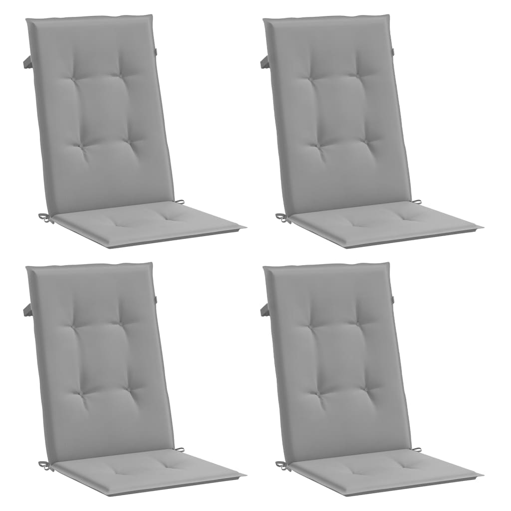 Jastuci za vrtne stolice 4 kom sivi 120 x 50 x 3 cm od tkanine