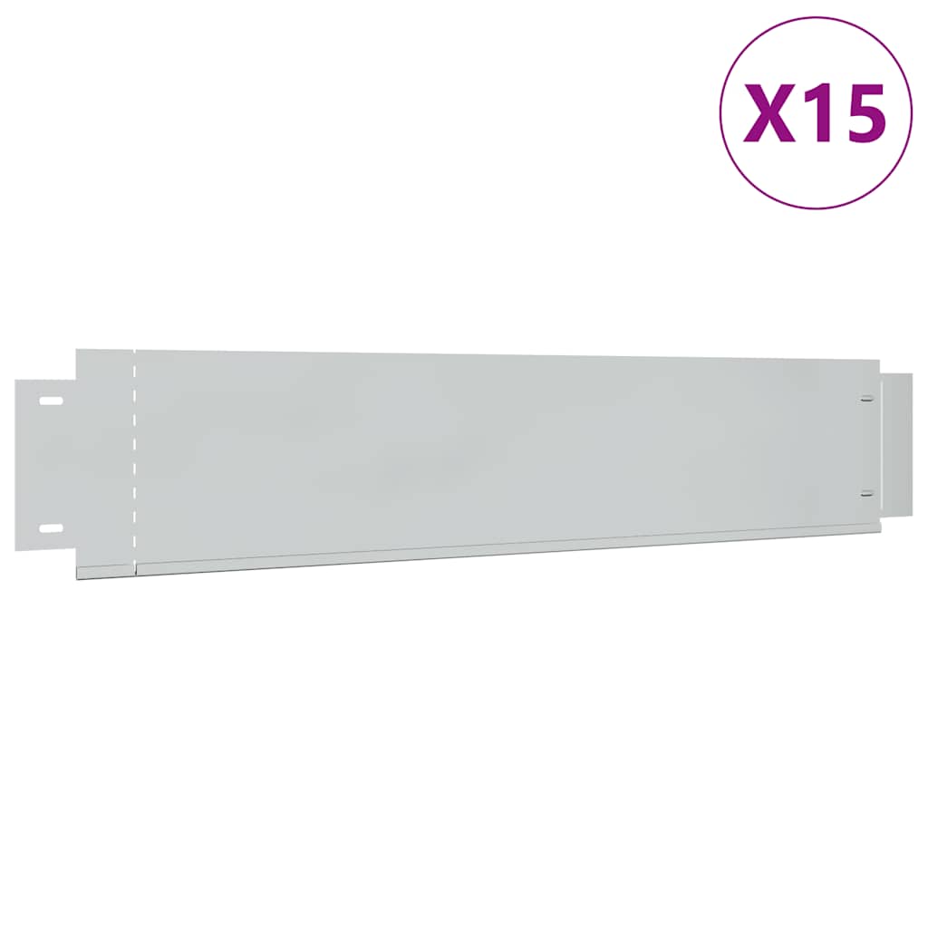 Set ograda za travnjak od pocinčanog čelika 15 kom 100 x 20 cm