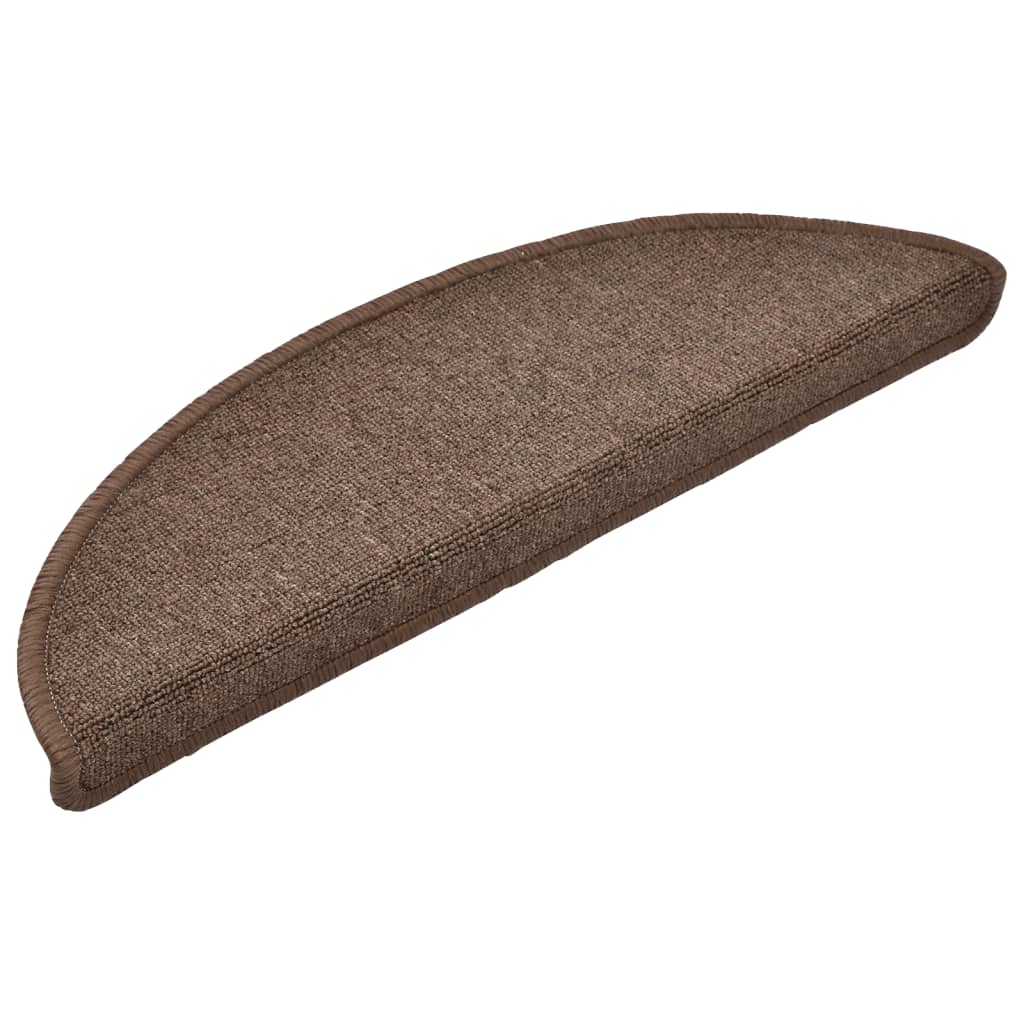 Prostirke za stepenice 15 kom 56x17x3 cm boje kave, poluokrugle
