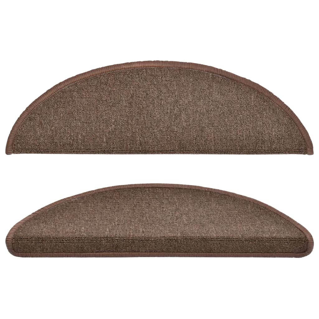Prostirke za stepenice 15 kom 56x17x3 cm boje kave, poluokrugle