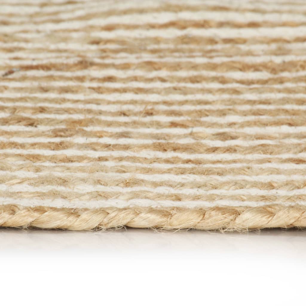 Ručno rađeni tepih od jute sa spiralnim uzorkom bijeli 120 cm