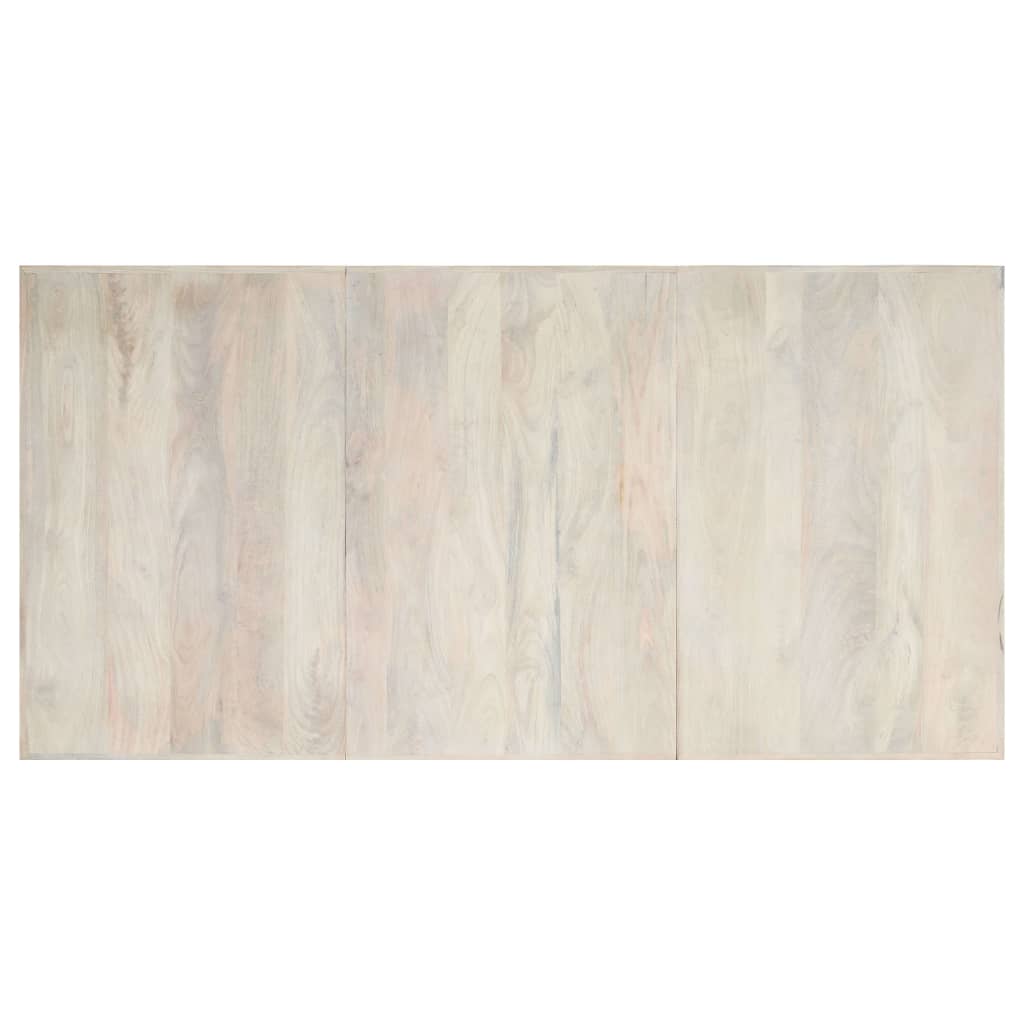 Blagovaonski stol bijeli 200x100x75 cm od masivnog drva manga