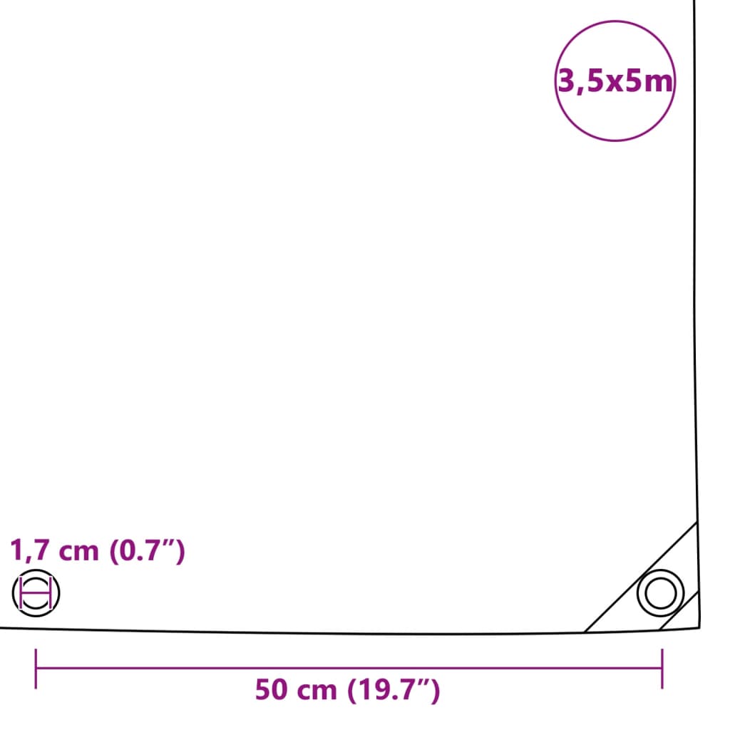 Cerada 650 g/m² 3,5 x 5 m siva