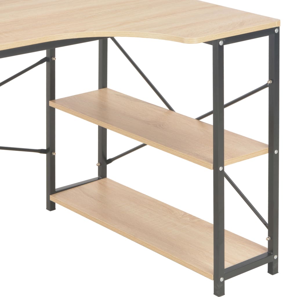 Stol za računalo crni i boja hrasta 120 x 72 x 70 cm