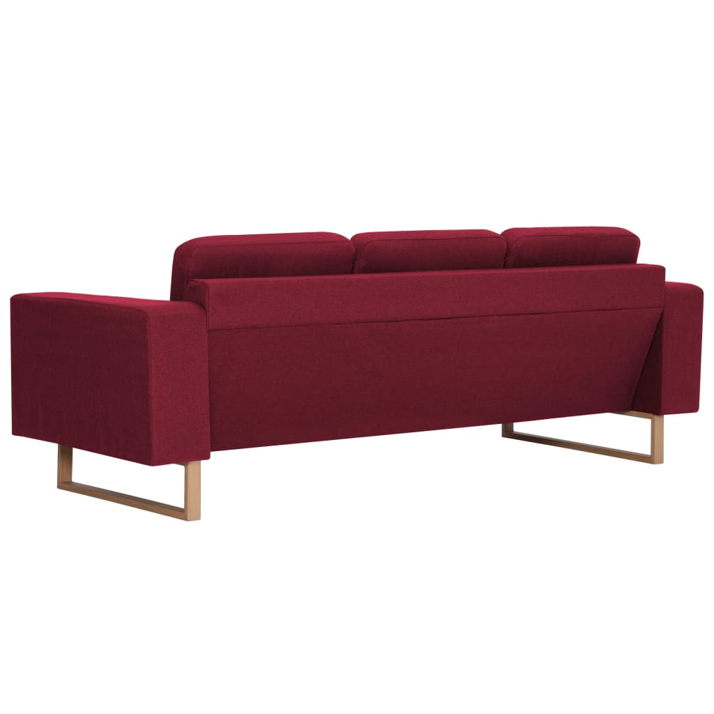 2-dijelni set sofa od tkanine crvena boja vina