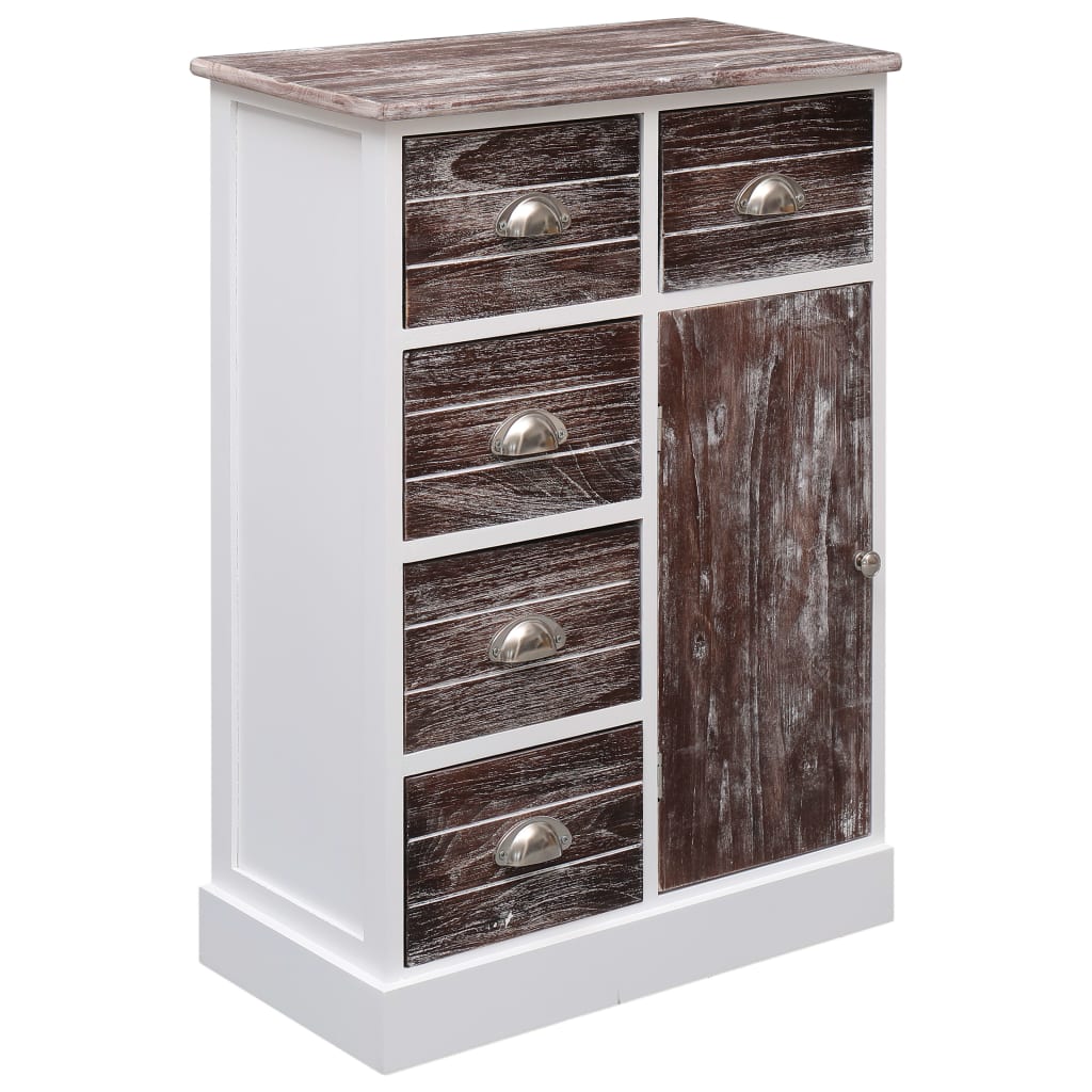 Komoda s 10 ladica smeđa 113 x 30 x 79 cm drvena