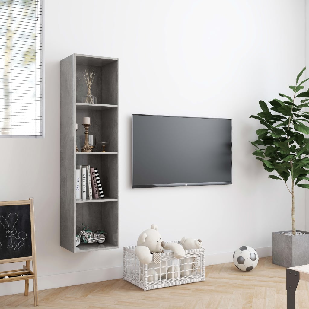 Ormarić za knjige/TV siva boja betona 143 x 30 x 36 cm