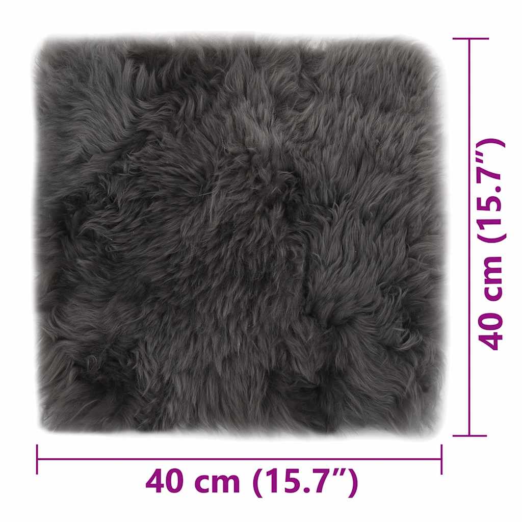 Jastučići za stolice 2 kom svjetlosivi 40 x 40 cm ovčja koža