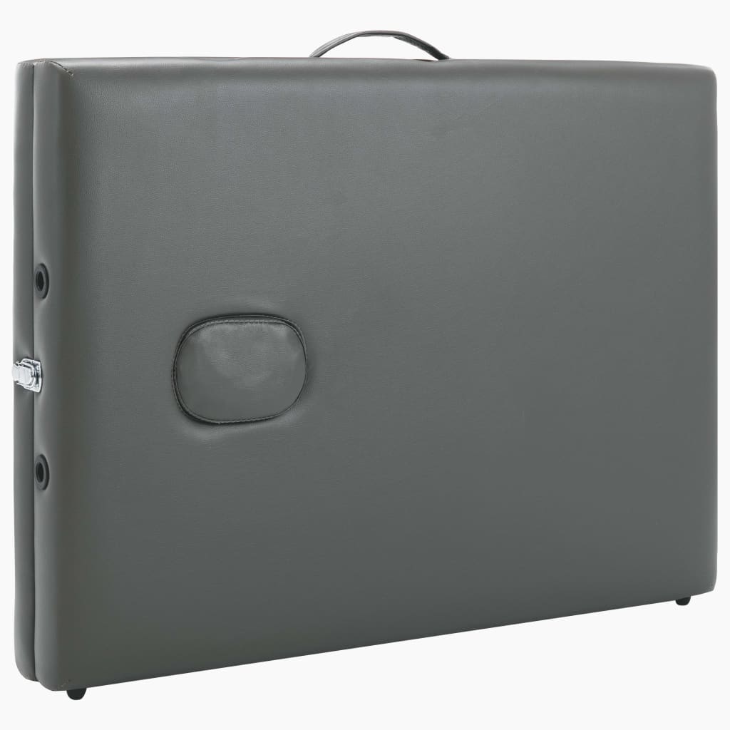 Stol za masažu s 2 zone aluminijski okvir antracit 186 x 68 cm