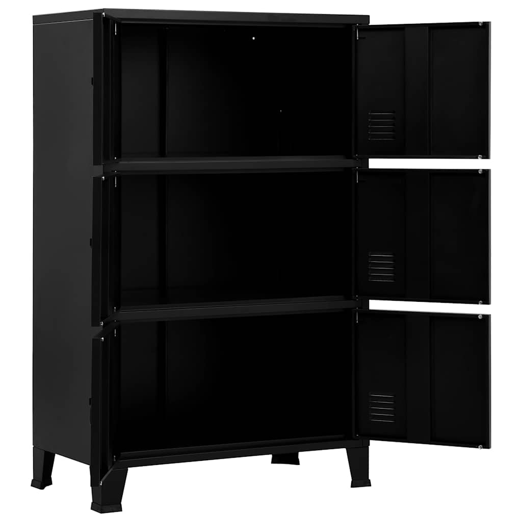 Industrijski sanduk za pohranu crni 75 x 40 x 120 cm čelični