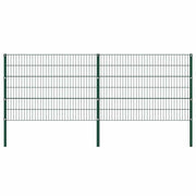 Ogradni panel sa stupovima od željeza 349x120 cm zeleni