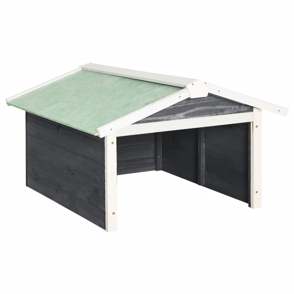 Garaža za robotsku kosilicu 72x87x50 cm sivo-bijela od jelovine