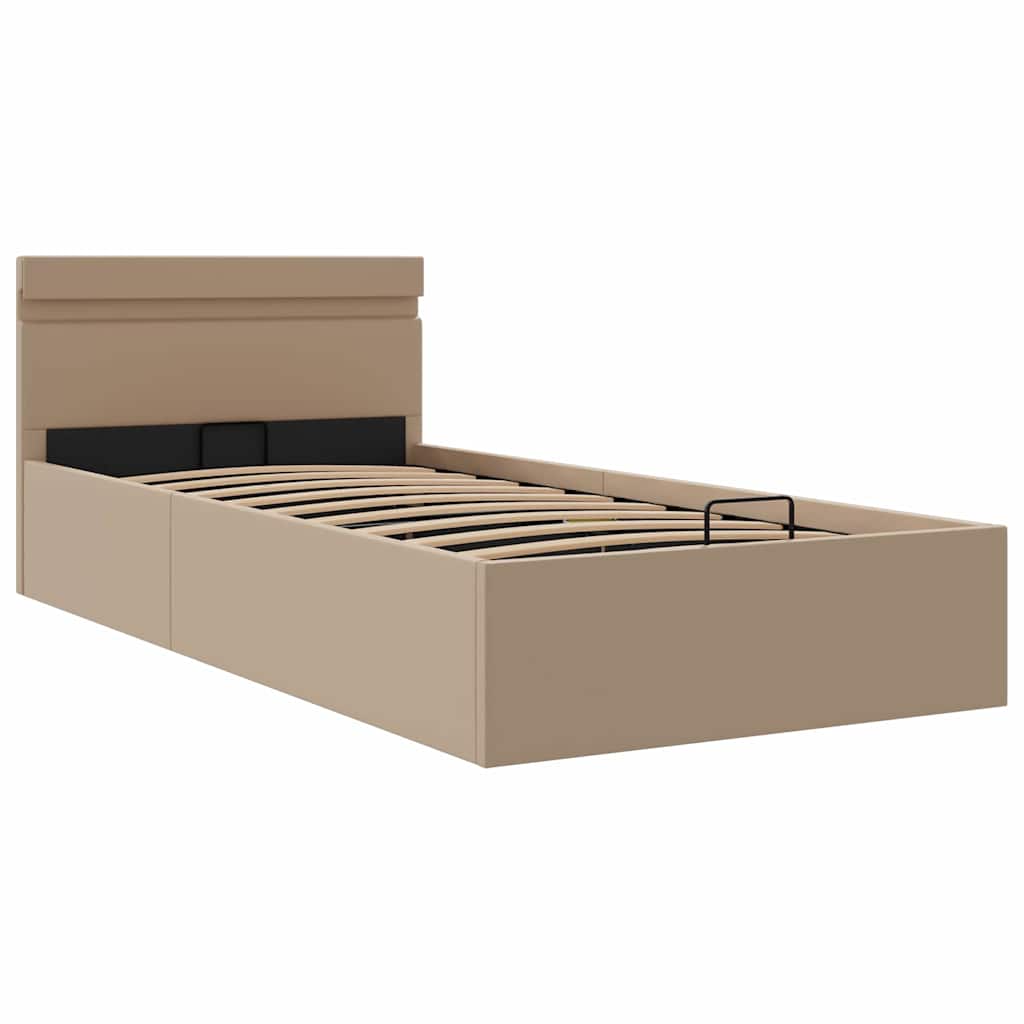 Hidraulični okvir za krevet LED boja cappuccina 90 x 200 cm